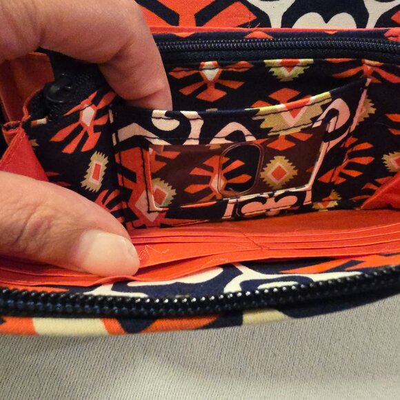 Vera Bradley NEW Wallet Sun Valley Retired Navy Orange Lime Zippered Closure NWT - Picture 8 of 13